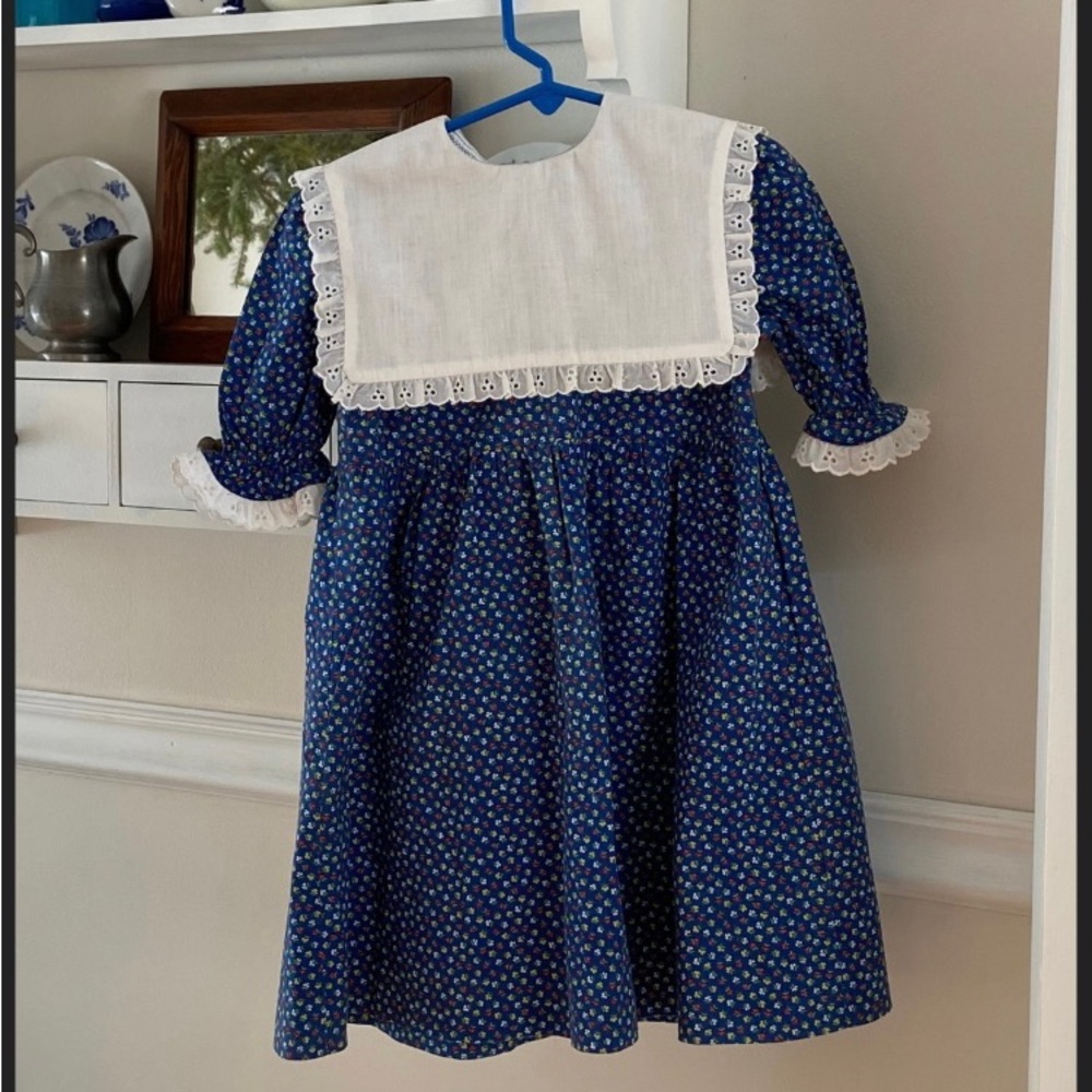 VTG Blue Calico Dress 5/6
